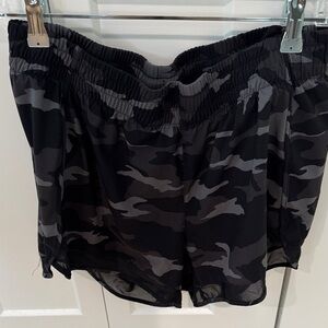 Athleta Black and Gray Racer Shorts